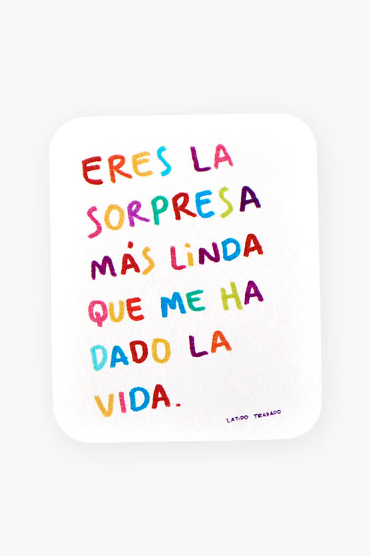 Tarjeta: Eres la sorpresa